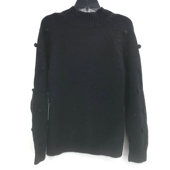 Cece Black Ball Sleeves Knitted Sweater Medium NWT - Picture 2 of 5